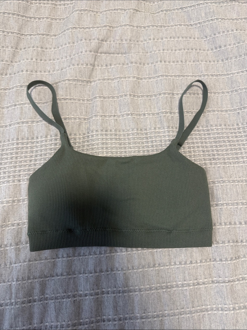 aerie Olive Ribbed Seamless Bralette